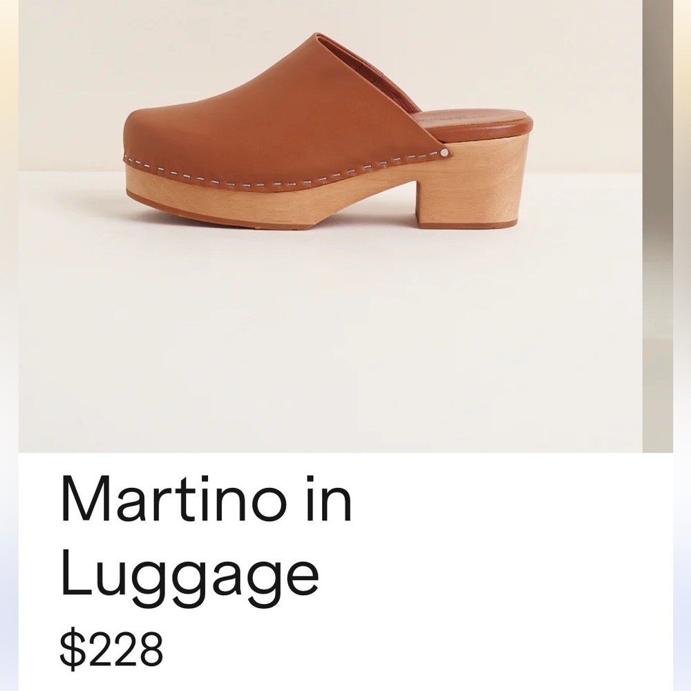 Charlotte Stone Martino clog in luggage color, worn once